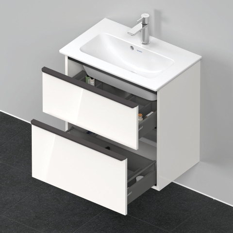 Duravit D-Neo wastafelonderkast 61x62.5x37.2cm 2 lades wit Hoogglans SW641071