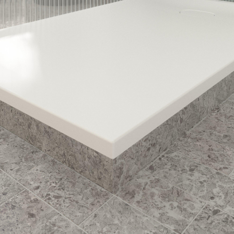Villeroy & Boch Ecora douchebak - 150x90x3.5cm - afvoer korte zijde - stone white (wit) SW1559023
