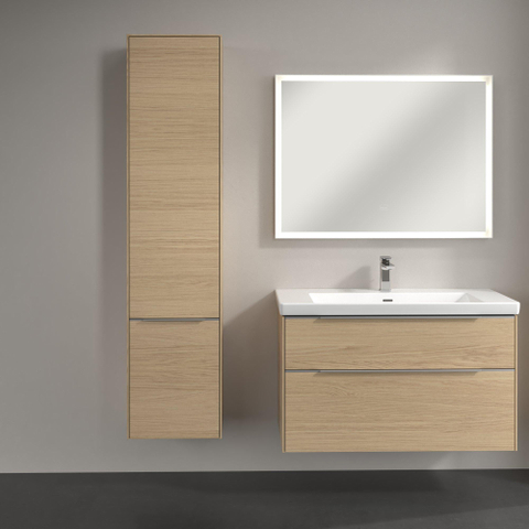 Villeroy & Boch Subway 3.0 kast hoog - 171x40cm - 2 deur - 1 schap links - Nordic Oak (hout) SW641662