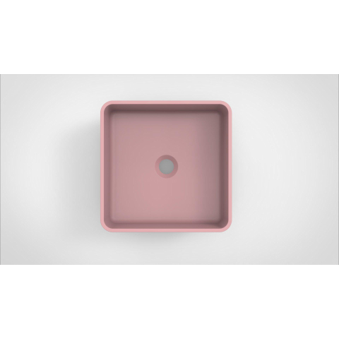 Arcqua Case waskom - 37x37cm - Vierkant - Cast marble Roze Mat SHOWROOMMODEL SHOW24491