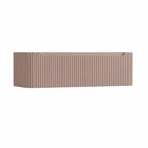 HR Badmeubelen wastafelkast 3D-front fine verticaalmet ronde hoeken - 2 laden - greeploos met greeplijst in kleur meubel - 140x40x45cm - strawberry SW1259399