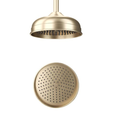 Crosswater Belgravia douche de tête - 20cm - rond - 1 jet - laiton brossé (doré) SW1175254