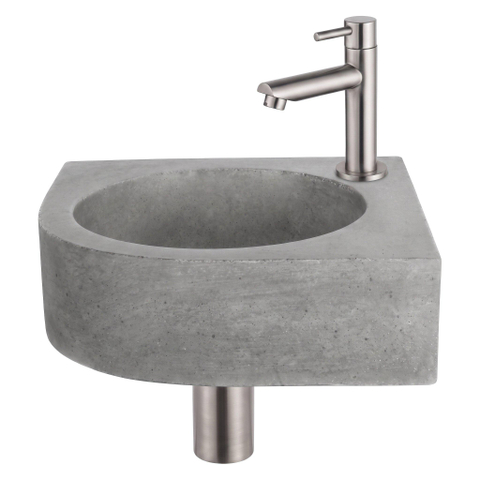 Fortifura Fuente hoekfonteinset – 31.5x31.5x10 cm – beton grijs – kraan RVS SW1111540