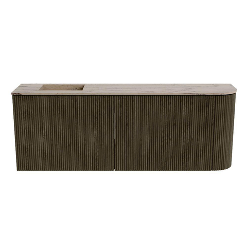 Mondiaz JOYA-DLUX Meuble de salle de bains 111,6cm - arrondi droit couleur Shadow - Vasque FAYE position Gauche 1 trou de robinet couleur Arena. SW1424842
