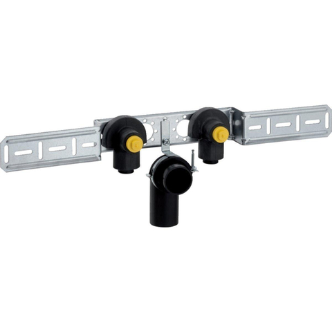 Geberit Pushfit Dubbele muurplaat binnendraad brons 2x 20x1/2 - met afvoerklem 7950148
