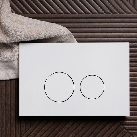 QeramiQ Push Metal Bedieningsplaat - voor Geberit UP320 inbouwreservoir - dualflush - ronde knoppen - metaal wit mat - licht beschadigd - OUTLET UDEN STORE39192