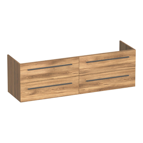 BRAUER Trust meuble sous-lavabo 160 sans poignées rapportées 4 tiroirs softclose et 2 découpes pour siphon - Honey SW1204073