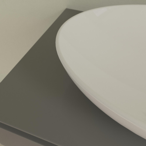 Villeroy & Boch Loop & Friends opzetwastafel - 56x38cm - zonder kraangat - met overloop - White Alpine (glans wit) SW644108