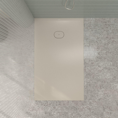 Villeroy & Boch Ecora douchebak - 150x90x3.5cm - afvoer korte zijde - almond (beige) SW1558932