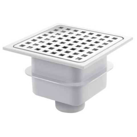 Van Den Berg abs vloerput met rvs rooster 15x15 o uitlaat 50mm GA91318