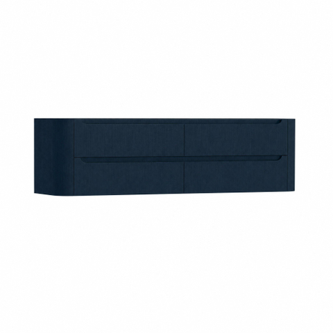H&R Badmeubelen Juice Wastafelonderkast - 180x45x50cm - afgeronde hoeken - 4 lades - geïntegreerde greep - blue oak SW1491621