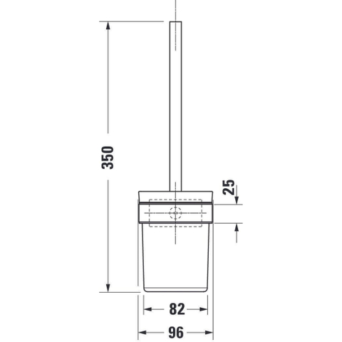 Duravit Karree Closetborstelgarnituur - met matglas wandmodel - hoogglans chroom SW55122