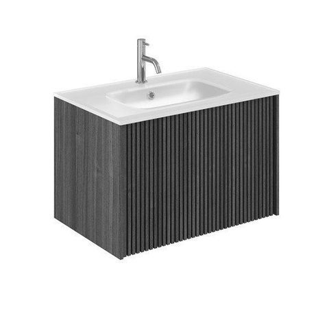 Crosswater Glide II Wastafel inbouw - kraangat - 70x45x1cm - glas - glans wit SW487206