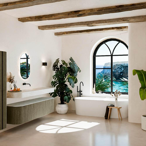 MONDIAZ THOR-DLUX 180cm meuble de salle de bains arrondi gauche + droite couleur Shadow avec 2 tiroirs et 2 portes. Vasque suspendue CLOUD Milieu sans trou de robinet couleur Opalo. SW1466137
