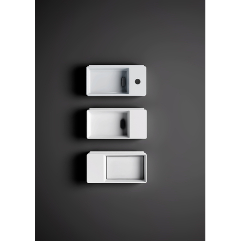 Clou New Flush 3 lave-mains 35x18cm trou de robinet pré-percé aluite Blanc mat SW106246