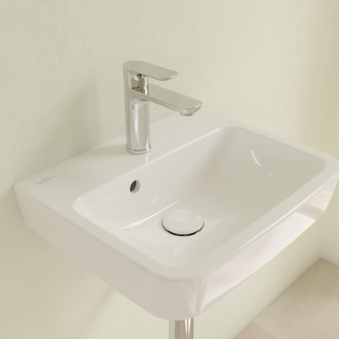 Villeroy & Boch O.novo fontein onderzijde - geslepen - 45x37cm m.1 kraangat CeramicPlus - White Alpine (glans wit) SW448475