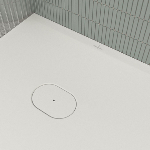 Villeroy & Boch Ecora douchebak - 160x80x4.5cm - afvoer korte zijde - stone white (wit) SW1558925