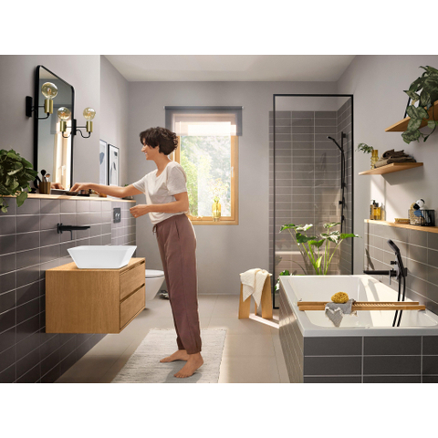 Hansgrohe Rebris e 1 greeps wastafelkraan - inbouw - wandmontage - met uitloop 20 cm - mat zwart SW796583