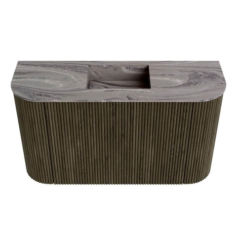 Mondiaz JOYA-DLUX 73.2cm toiletmeubel - ronding links en rechts kleur Shadow - Wastafel FAYE positie Midden Zonder kraangat kleur Sombra. SW1425237