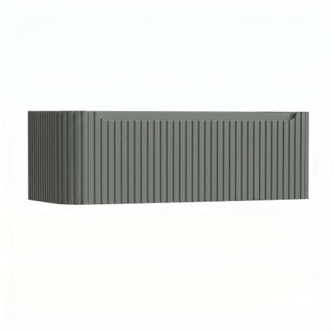 H&R Badmeubelen Juice Wastafelonderkast - 120x45x40cm - linkerhoek afgerond - 3D-front - 1 lade - geïntegreerde greep - petrol mat SW1259939