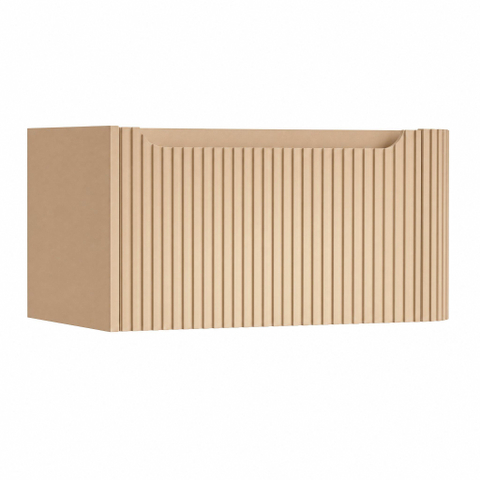 H&R Badmeubelen Juice Wastafelonderkast - 80x45x40cm - rechterhoek afgerond - 3D-front - 1 lade - geïntegreerde greep - peach SW1259603