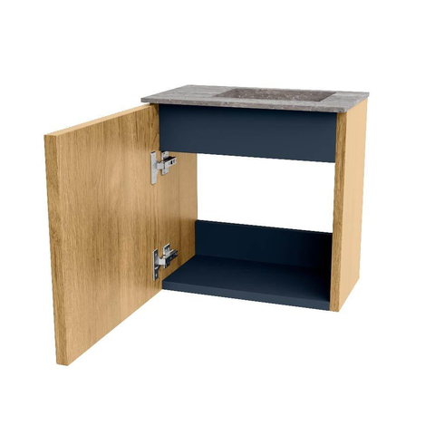 Mondiaz JOYA-DLUX 40cm meuble de toilette - couleur Chêne - Vasque FAYE position Droite 1 trou de robinet couleur Oza. SW1424079