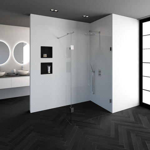 BRAUER Créer Douche à l'italienne - 120x200cm - sans profil - 30cm - paroi latérale - anti-calcaire - verre de sécurité 8mm - chrome SW223887