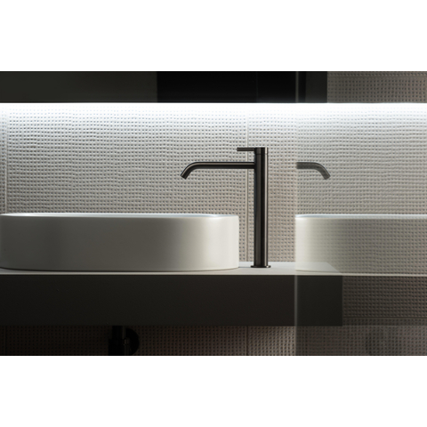 Hotbath Ace Wastafelmengkraan - hoog - opbouw - zonder waste - PVD - gepolijst zwart SW1117571