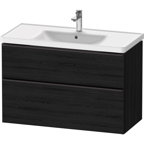 Duravit D-neo Meubelset - met wastafelonderbouwkast - met 2 laden - met softclose - 100x20x48cm - inclusief wastafel - zwart eiken mat SW642217