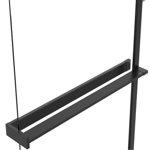 Fortifura Galeria handdoekrek voor inloopdouche - klemmen - 140cm - inkortbaar - mat zwart SW1212769