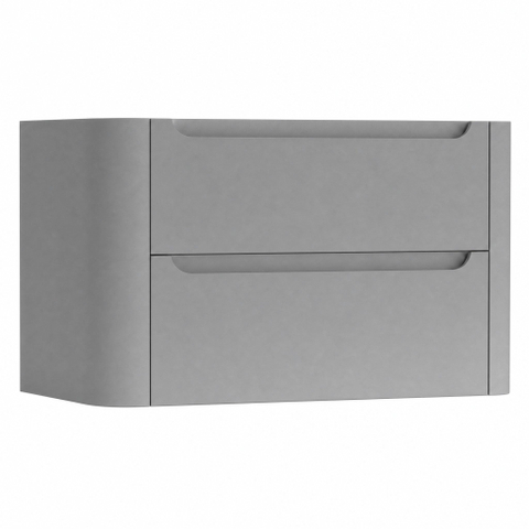 H&R Badmeubelen Juice Meuble sous vasque - 100x45x50cm - coins arrondis - 2 tiroirs - poignée intégrée - stone grey mat SW1489145