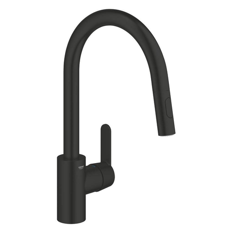 Grohe Get Keukenmengkraan - uittrekbare dubbele straal - matte black (mat zwart) SW1440562