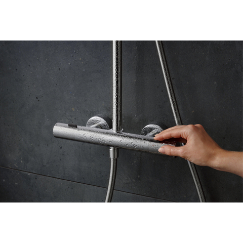 Hansgrohe Pulsify S Puro Thermostatische Regendoucheset - 26cm - ronde hoofddouche - staaf - handdouche - thermostaat - chroom SW1151871