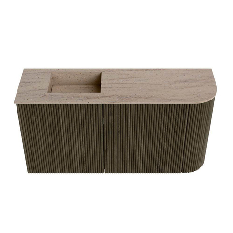 Mondiaz JOYA-DLUX 81.6cm toiletmeubel - ronding rechts kleur Shadow - Wastafel FAYE positie Links 1 kraangat kleur Saba. SW1425143