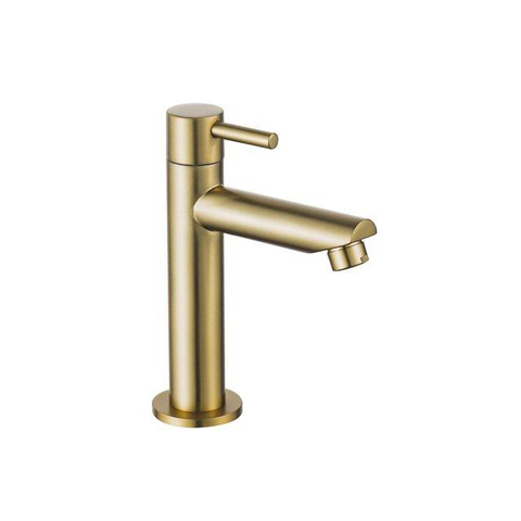 Fugaflow Efficiente Pietra Ensemble lavabo pour WC - 40x21.5x12cm - droite - lisse - semi‑rond - 1 trou de robinet - céramique - robinet de lave-mains laiton brossé - bonde - siphon réduit - blanc brillant SW1442351