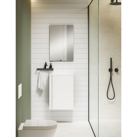 Saniclass Chaci Meuble sous-lavabo pour lave-mains - 40x55cm - 1 porte - avec plan de toilette - blanc mat SW1448200