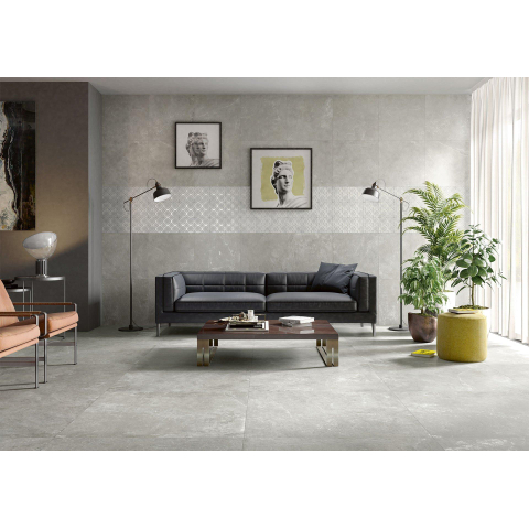 Ceralto Cemento Alto Concrete carrelage sol et mur - 100x100cm - 8.5mm - effet marbre - grey mat (gris) SW543600