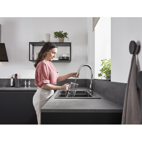 Hansgrohe Focus m41 Eengreeps keukenmengkraan - 240 met uittrekbare vuistdouche - 2 straalsoorten - hoogglans chroom GA69755
