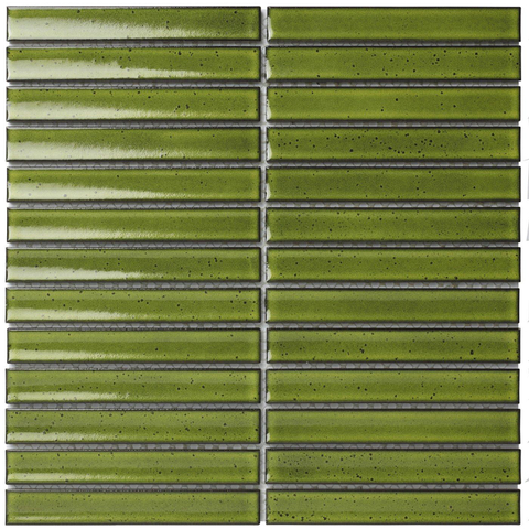 The Mosaic Factory Sevilla mozaïektegel - 29.6x29.9cm - wandtegel - Rechthoek - Porselein Green Glans SW397943