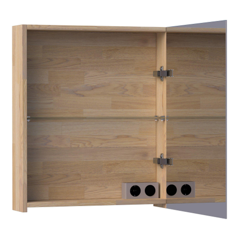 BRAUER Impress spiegelkast – 59x70x15 cm – rechtsdraaiend, dubbelzijdige spiegeldeurr – Eiken grijs SW392940