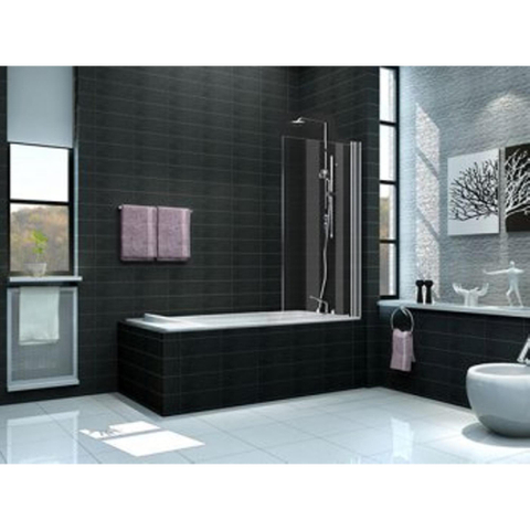 Wiesbaden Palmo Badwand draaibaar - 80x150cm - 6mm - nano helder glas - chroom SW10430