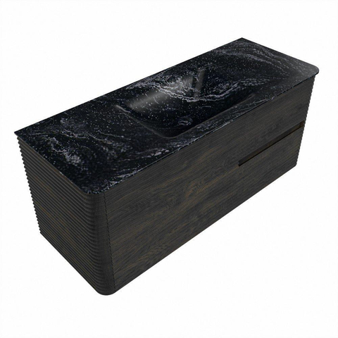 Mondiaz CIRO-DLUX Badkamermeubelset - 120x45x50cm - Solid surface wastafel Lava - 1 wasbak Midden - 1 kraangat - 2 lades - Shadow SW1532269