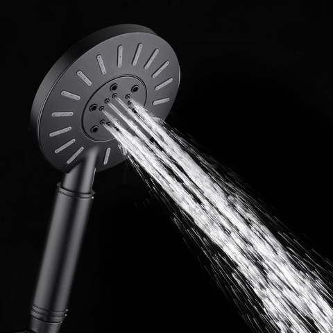 Tiger Tyne ensemble de douche pluie sans robinet – douche de tête Ø 22,5 cm – barre de douche avec inverseur – douchette avec flexible – noir mat SW544593