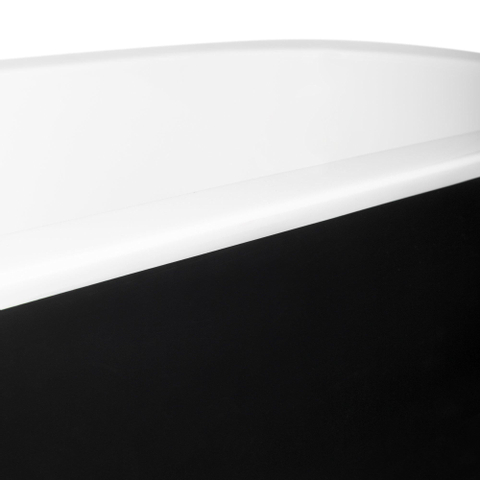 Xellanz Nero vrijstaand ligbad 178 x 80 cm acryl glans wit/zwart met waste glans wit SW95521