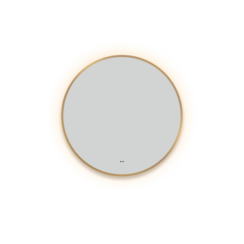 Saniclass Lonato Badkamerspiegel - rond - diameter 100cm - indirecte LED verlichting - spiegelverwarming - infrarood schakelaar - mat goud SW643415