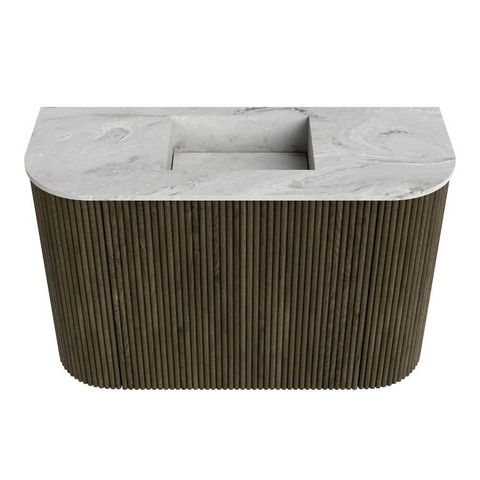 Mondiaz JOYA-DLUX 63.2cm toiletmeubel - ronding links en rechts kleur Shadow - Wastafel FAYE positie Midden Zonder kraangat kleur Glace. SW1422811