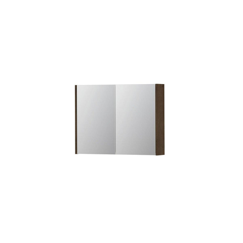 INK SPK1 armoire de toilette – 80 x 60 x 14 cm – 2 portes, portes-miroir double face – Placage Chocolate mat SW493548