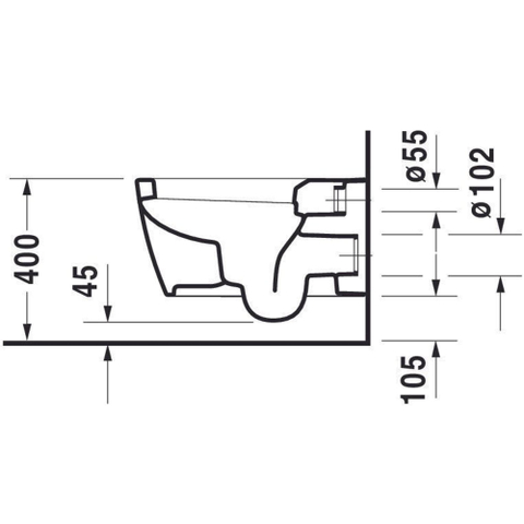 Duravit ME by Starck WC suspendu – profondeur 57 cm – fixation invisible Durafix – blanc satiné SW297061
