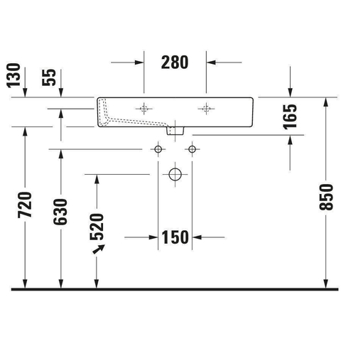 Duravit Vero Meubelwastafel - 70x47cm - met 1 kraangat - met overloop - geslepen - wit SW223283