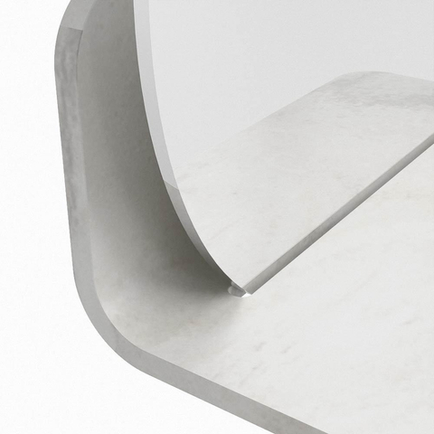 Mondiaz SPOT miroir – Ø 30 cm – avec tablette – Ostra (beige) SW1235658
